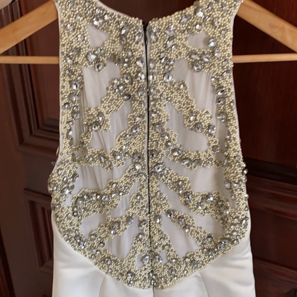 White Ivory Evening Wedding Gown Mermaid with Gem Rhinestones - Picture 4 of 5